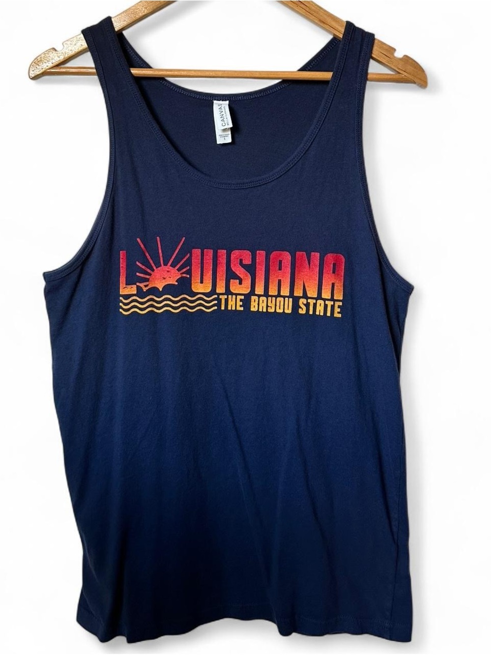 Bella Canvas Louisiana The Bayou State Navy Tank Top